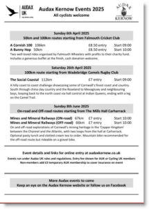 Picture of Audax Kernow Events A5 handout